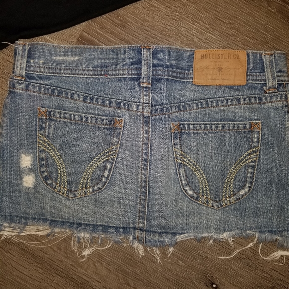 Hollister Distressed Denim Mini Skirt - Picture 2 of 3